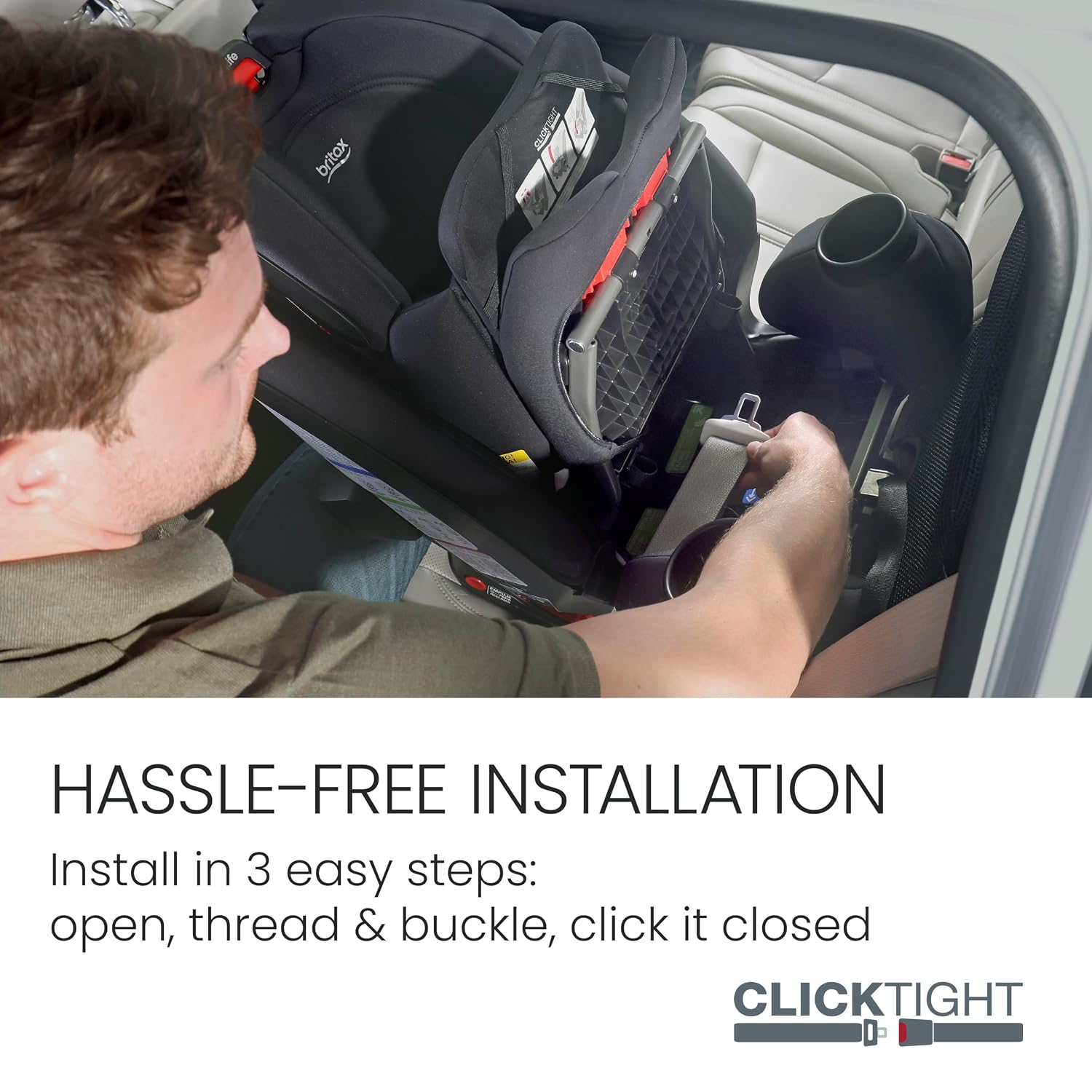 Britax One4Life All-in-One Car Seat, Up to 10 Years of Use, Rear Facing, Forward Facing, & Booster Modes, Extended Rear-Facing, ClickTight Installation & Breathable SafeWash Fabrics — Parchment