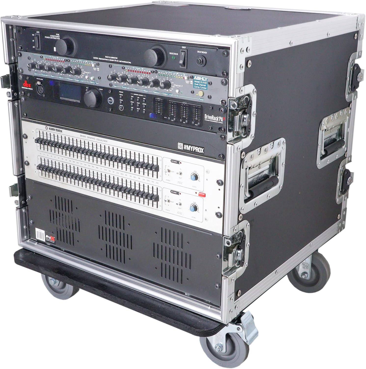 ProX ATA Flight Rack Case – 19' Depth, Heavy-Duty Amp & Mixer Rack Mount with Casters
