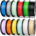 iSANMATE Rapid PLA Filament 1.75mm 12KG, 3D Printer Filament Bundle, Dimensional Accuracy ±0.02mm, Black, White, Red, Green, Skin, Gray, Yellow, SkyBlue, Blue,Grassgreen, Orange, Lightpurple