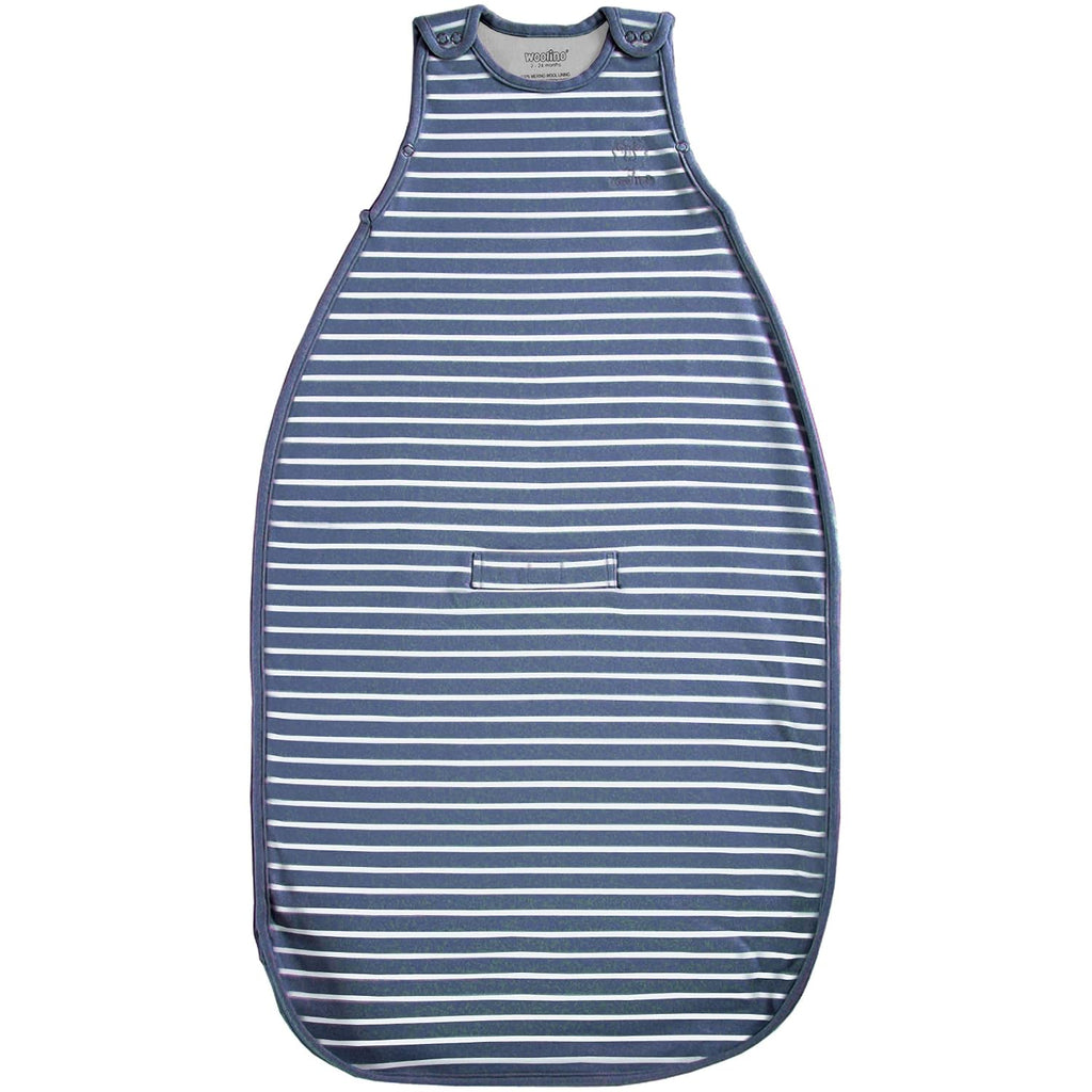 Woolino 4 Season Ultimate Baby Sleeping Bag - Merino Wool and Organic Cotton - Universal Size Adjustable Sleep Sack for Baby - Two-Way Zipper Sleeping Bag (2-24 Months) - Navy Blue