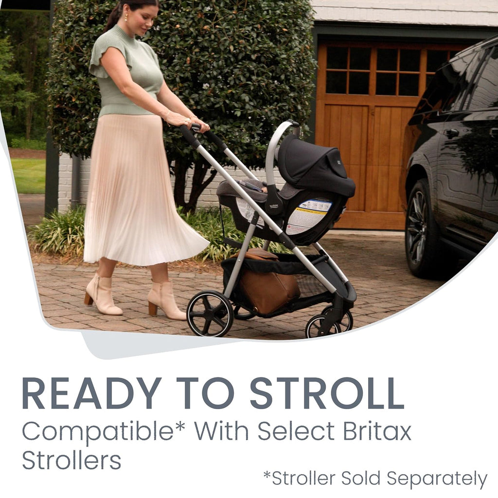 Britax Willow SC Infant Car Seat, Rear Facing Car Seat with Alpine Base, ClickTight Technology, RightSize System, Pindot Onyx