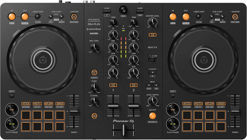 Pioneer DJ DDJ-FLX4 2-deck Rekordbox and Serato DJ Controller - Graphite