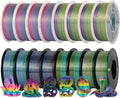 Kingroon 16kg Silk Rainbow PLA Filament Bundle, 1.75mm Multicolor Gradient 3D Printer Filament,16x1 kg Spools, High Precision ±0.03mm, No Clogging Tangle Free Silk PLA for FDM Printing