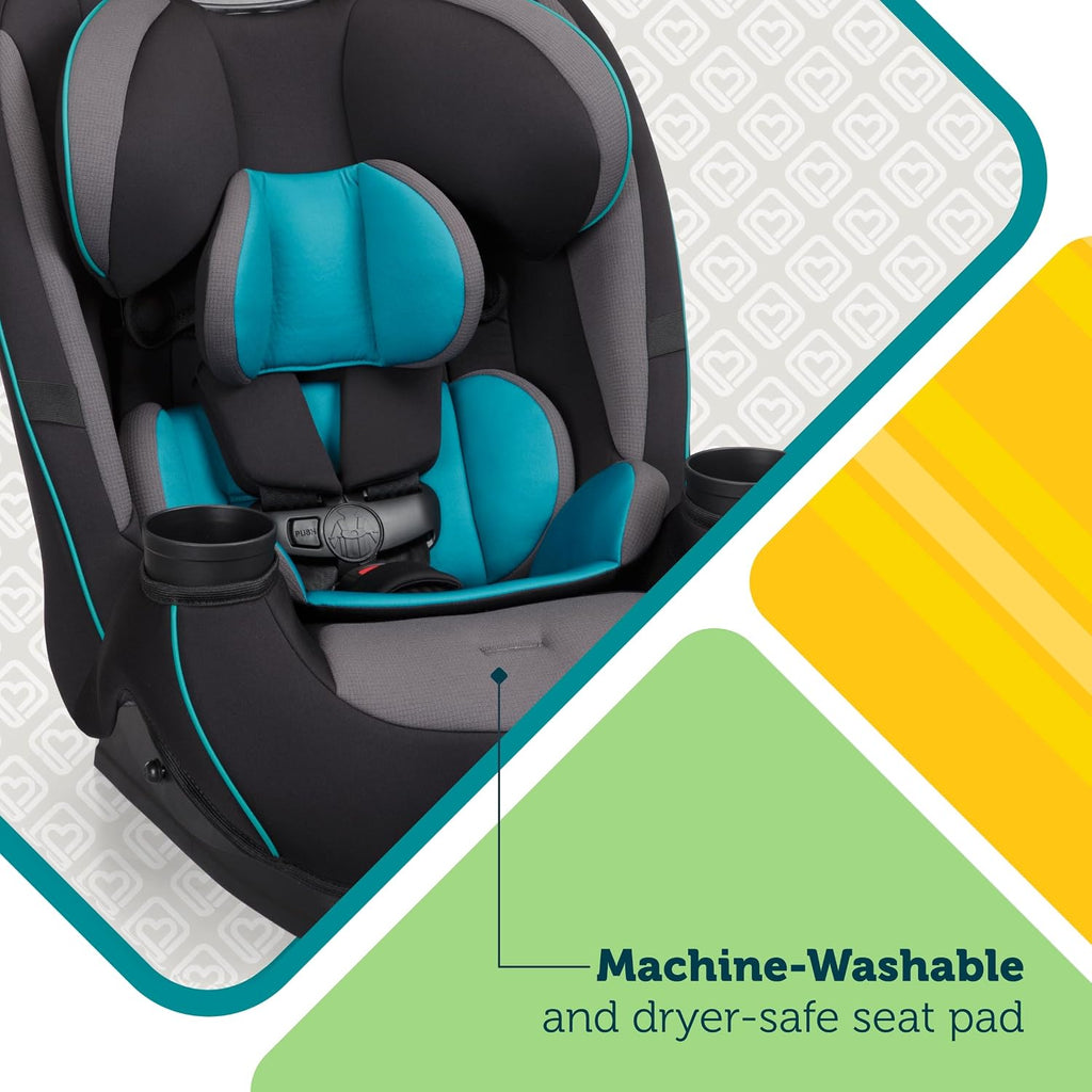 Safety 1st Grow and Go All-in-One Slim Convertible Car Seat, Rear Facing, 5-40 lbs, Forward Facing (30–65 lbs), High Back Booster Seat 40-100 pounds, Black Phantom