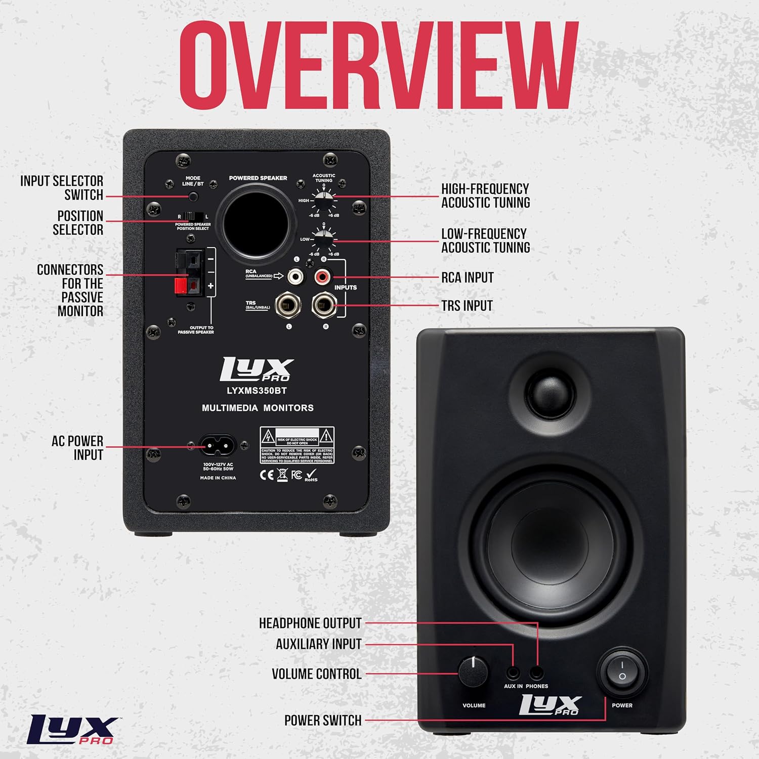 Focusrite Scarlett 4i4 4x4 USB Audio Interface Full Studio Bundle with Download for Creative Music Production Softwar with LyxPro 3.5BT 50W Bluetooth Studio Monitors & Isolation Recording Shield