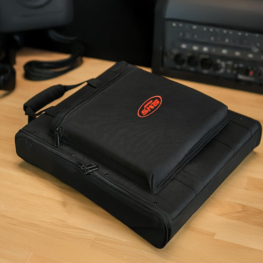 SKB Cases 1U Soft Rack Case for Wireless Microphone Systems with Steel Rails, Heavy Duty Zippers, Outer Pocket and Shoulder Straps, Black