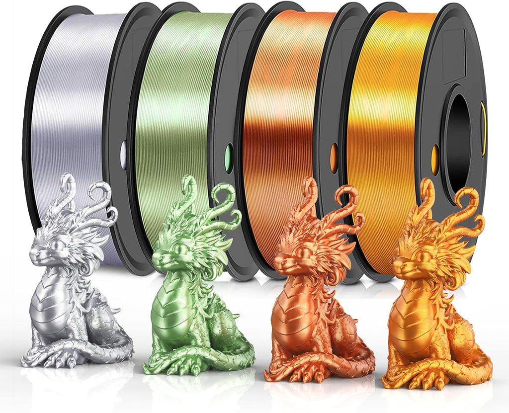 Tina2 Mini 3D Printers with PLA Filament 1KG (4 * 250G) - Silk Copper/Gold/Sliver/Bronze
