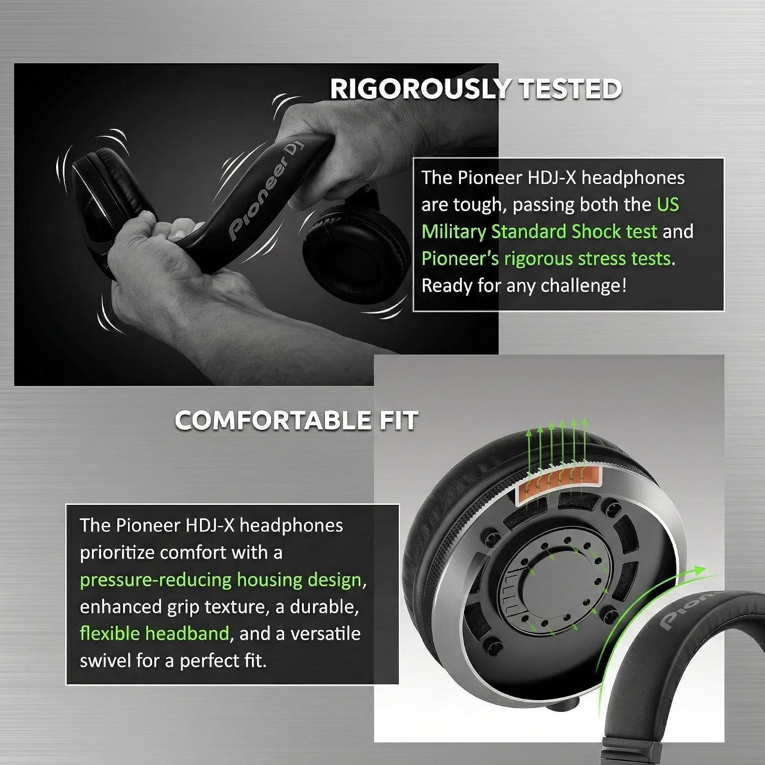 Pioneer DJ HDJ-X5 Over-Ear DJ Headphones - Black Bundle with Case and Austin Bazaar Polishing Cloth