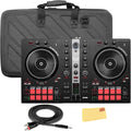Hercules DJControl Inpulse 300 MK2 2-Channel DJ Controller Bundle with Case, TRS-to-RCA Breakout Cable, and Austin Bazaar Polishing Cloth
