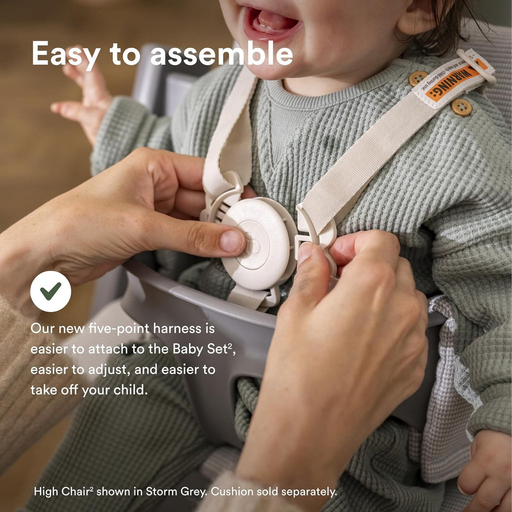 Stokke Tripp Trapp High Chair 2, Natural - Includes Chair + Baby Set with Removable Harness for Children 6-36 Months - Adjustable, Ergonomic & Easy to Clean