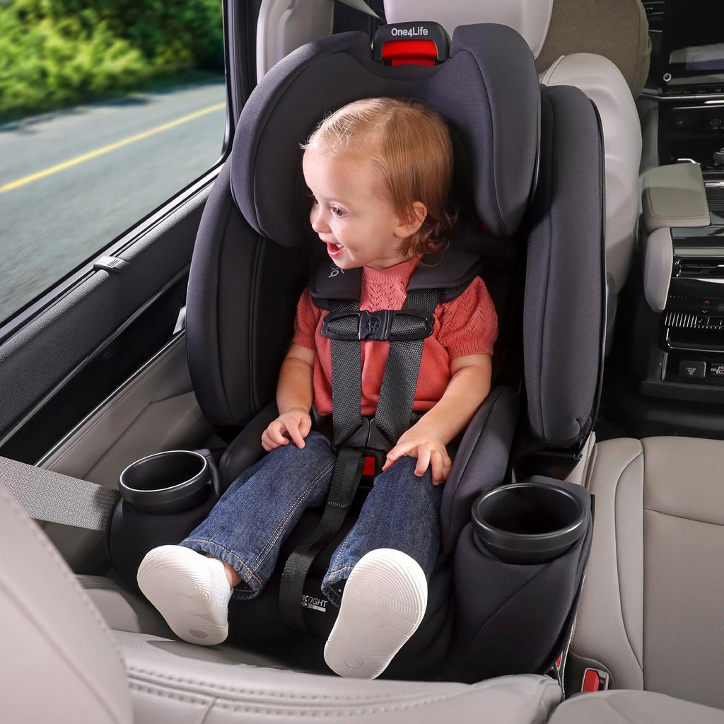 Britax One4Life All-in-One Car Seat, Up to 10 Years of Use, Rear Facing, Forward Facing, & Booster Modes, Extended Rear-Facing, ClickTight Installation & Breathable SafeWash Fabrics — Mineral Gray