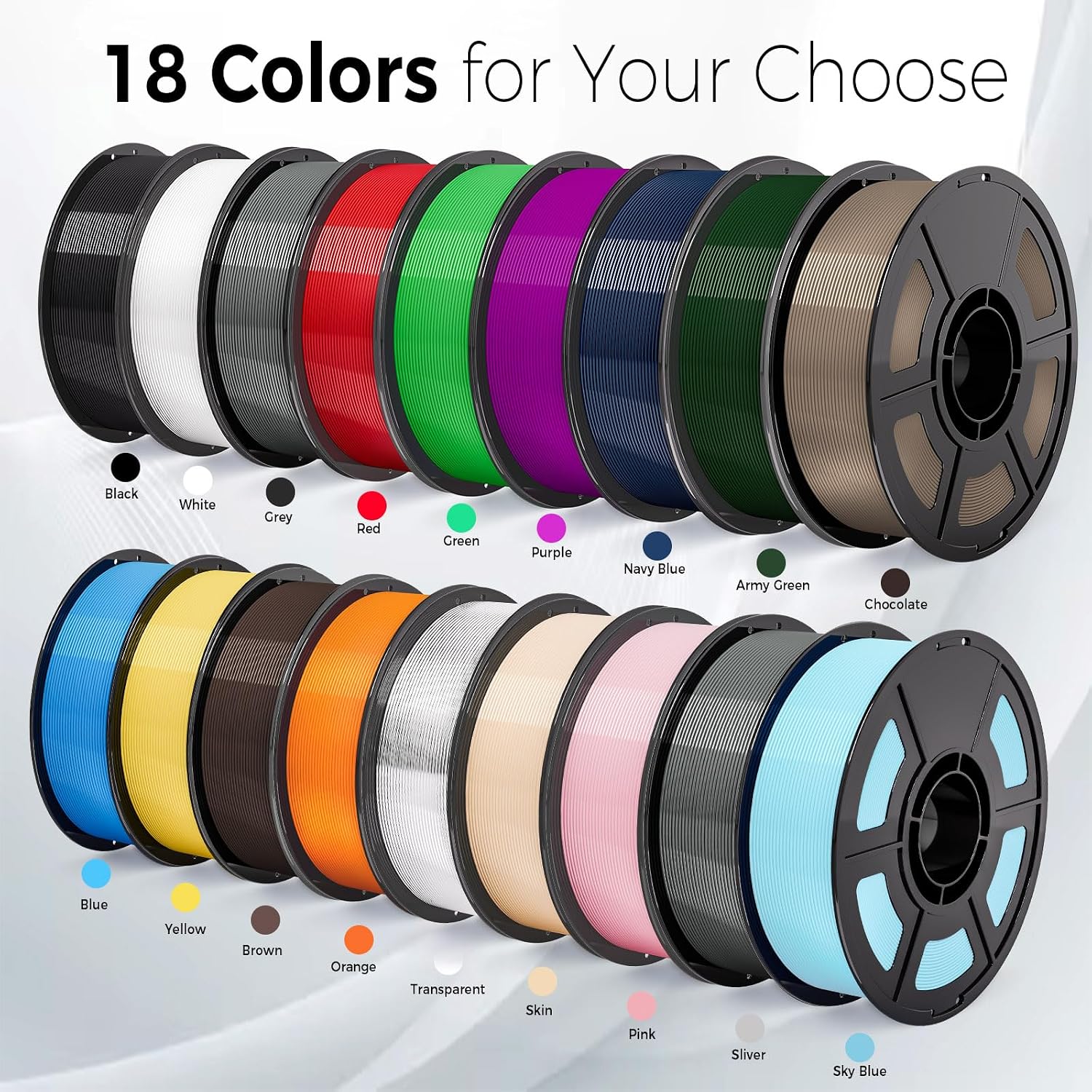 iSANMATE 16KG PETG Filament Bundle 1.75mm 3D Printer Filament,Accuracy +/- 0.02mm,Black White Gray Red Green Yellow Orange Blue Beige Amry Green Dark Blue Brown Transparent Pink Purple Sky Blue