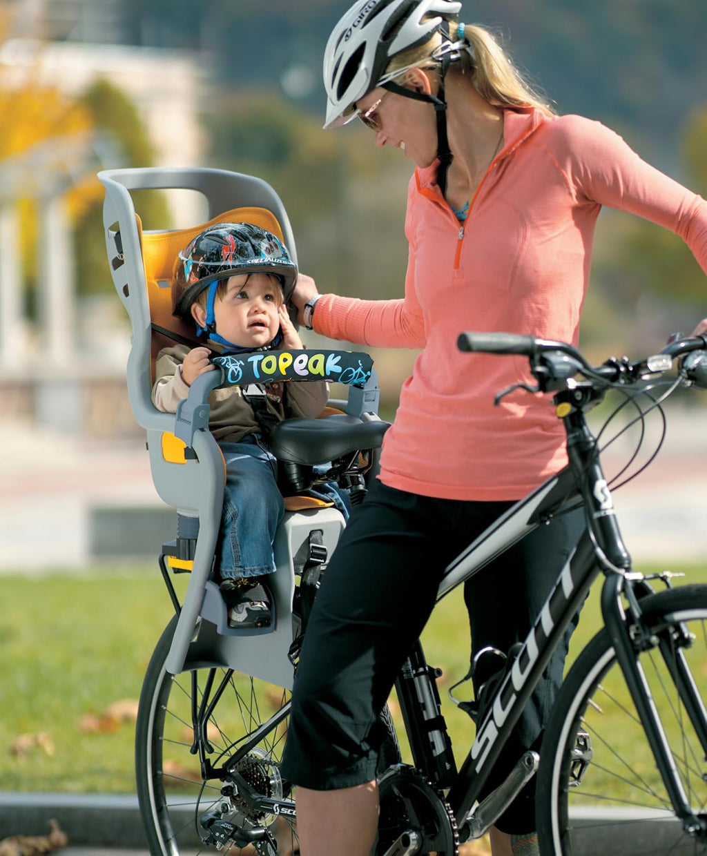 Topeak BabySeat II with MTX 2.0 Rack for 26' Non-Disc Bikes – Child Seat with Suspension System, Adjustable Harness, Wrap-Around Safety, Roll Bar Handle, QuickTrack Compatible, 60 lb Capacity, TCS2208