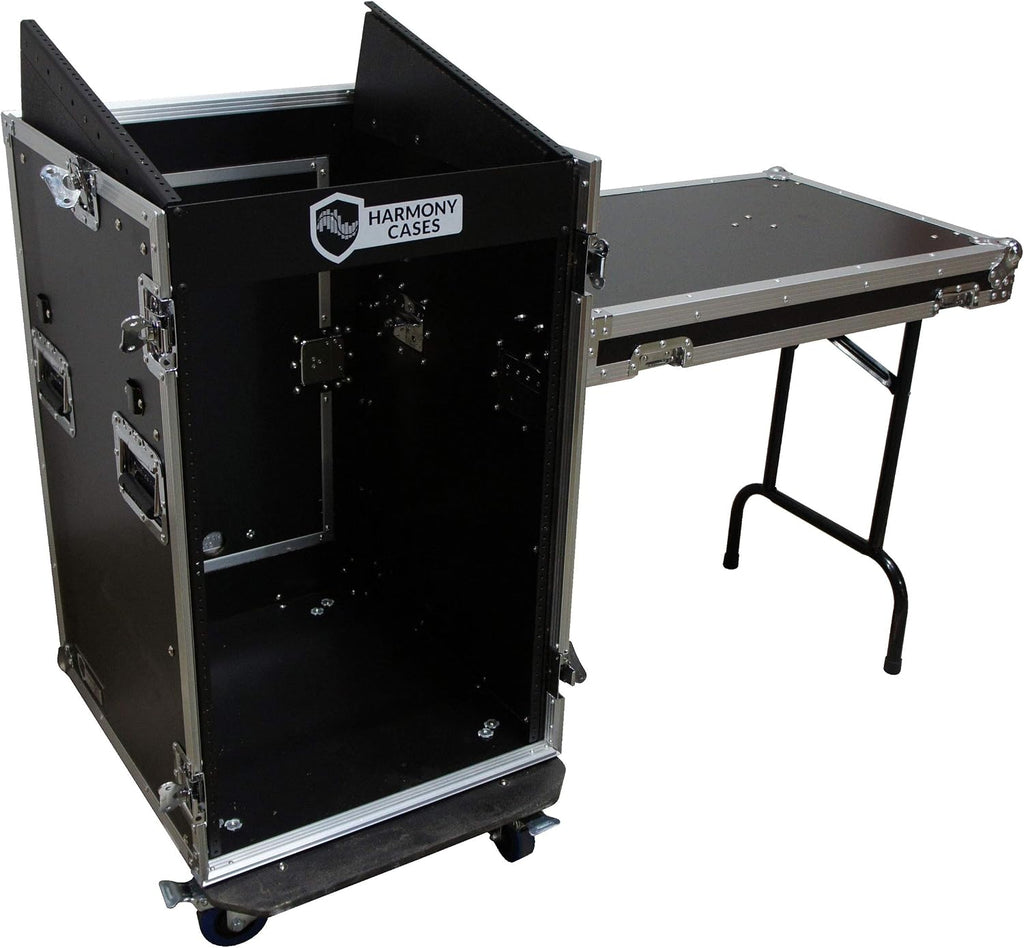 Harmony Audio HC11M16UCT Flight 11U Slant Top Mixer Case 18U Vertical Rack with Table