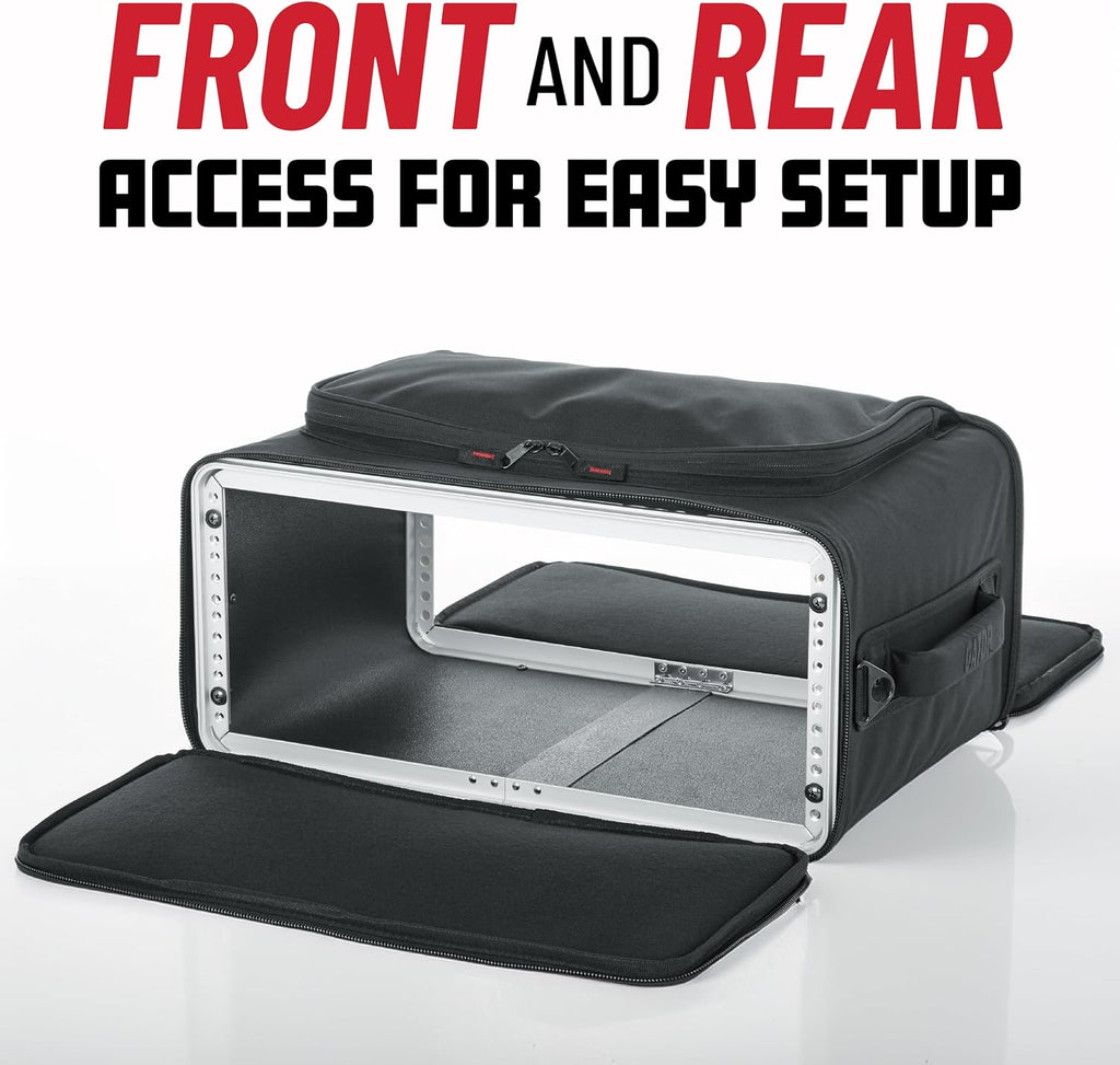 Gator Cases Lightweight Rack Bag with Removable Shoulder Strap, 4U Rack - 12.5' Rackable Depth (GR-RACKBAG-4U)