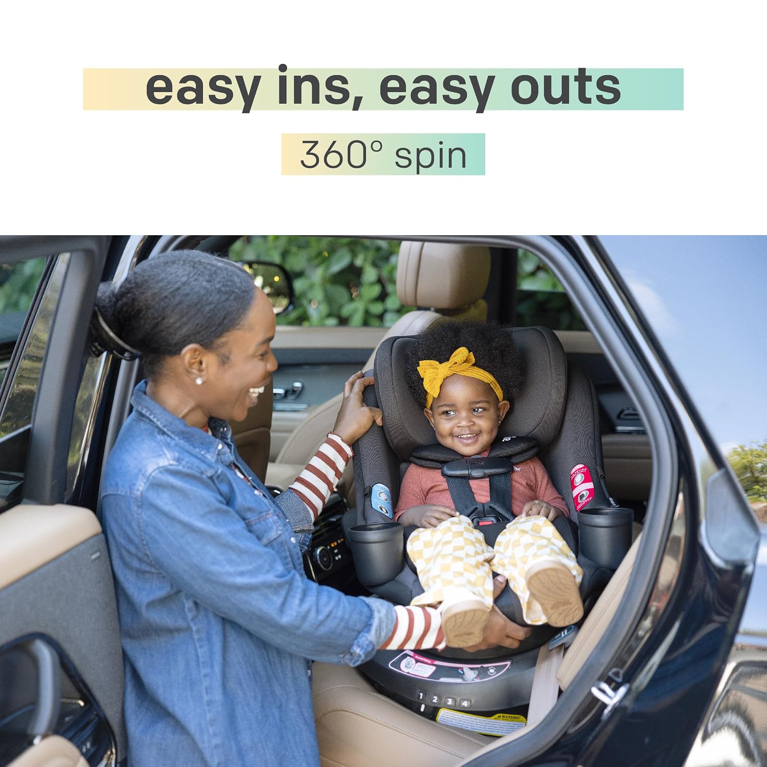 Chili Spin SI Rotating 2-in-1 Convertible Car Seat, Rear and Forward-Facing, No-Rethread Harness, Tested for Safety Standards (Dove)
