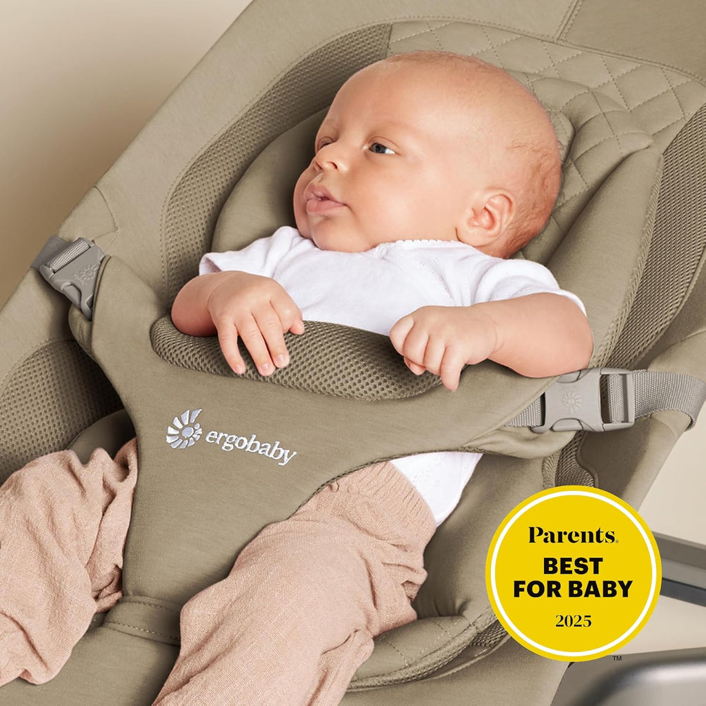 Ergobaby Evolve 3-in-1 Bouncer, Adjustable Multi Position Baby Bouncer Seat, Fits Newborn to Toddler, Soft Olive