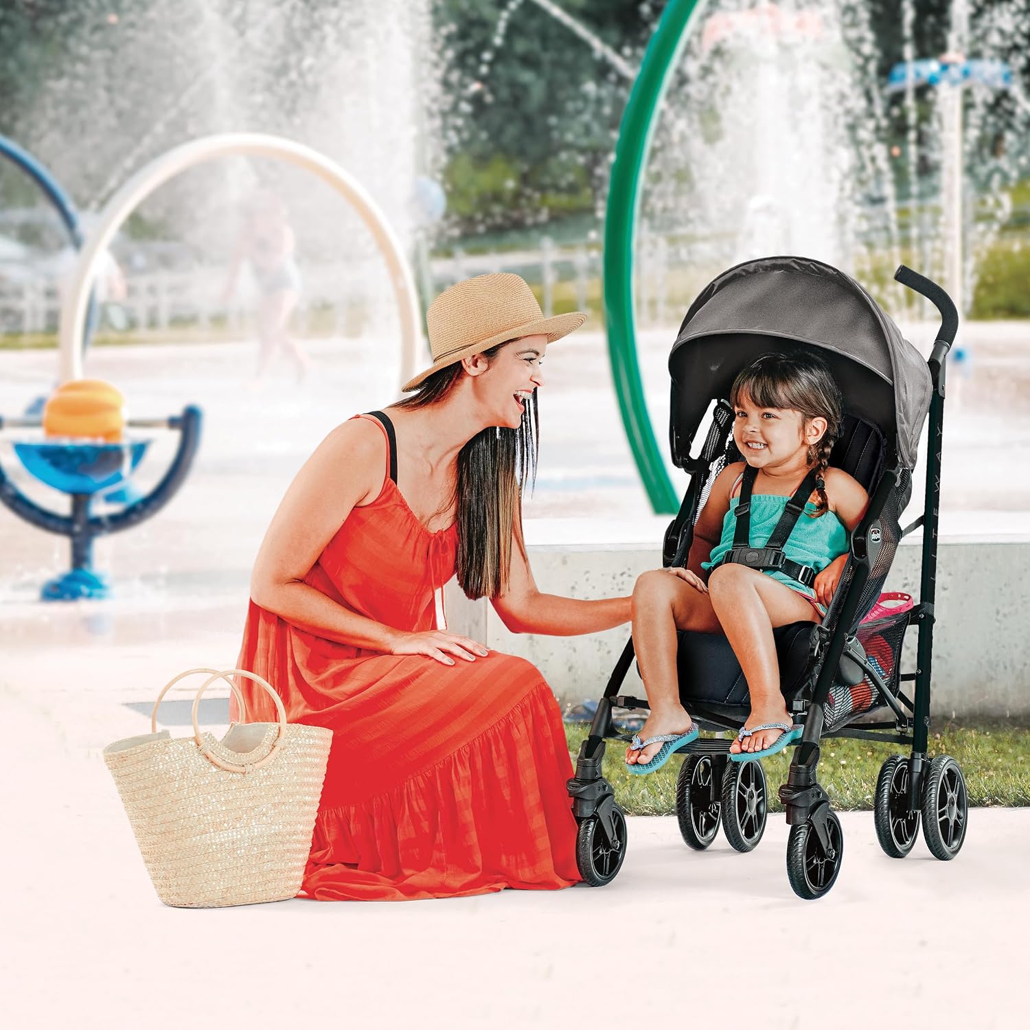 Chicco Liteway Stroller, Compact Fold Baby Stroller with Canopy, Lightweight Aluminum Frame Umbrella Stroller, for Use with Babies and Toddlers up to 40 lbs, Lavender/Purple