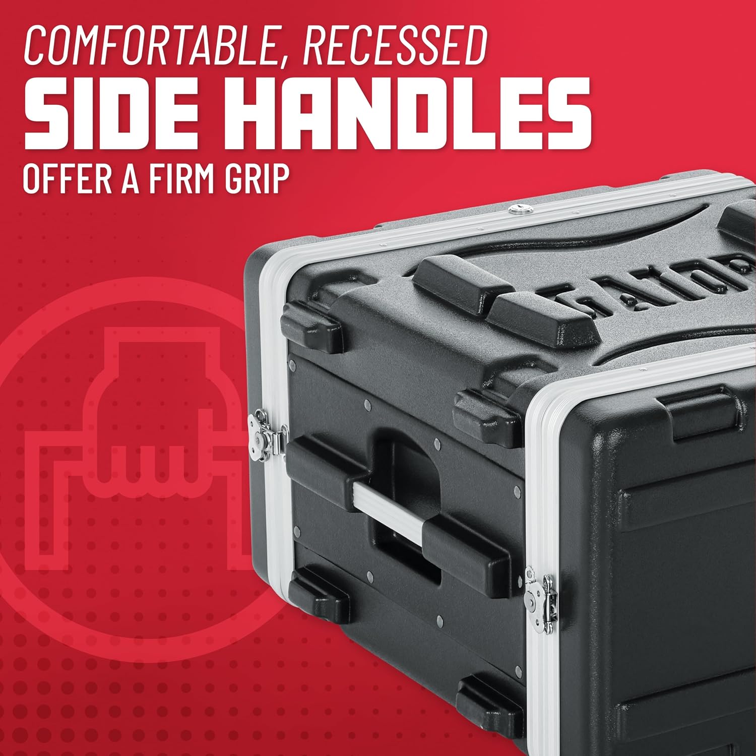 Gator Cases Lightweight Molded 6U Rack Case with Heavy Duty Latches, Standard 19.25' Depth (GR-6L)