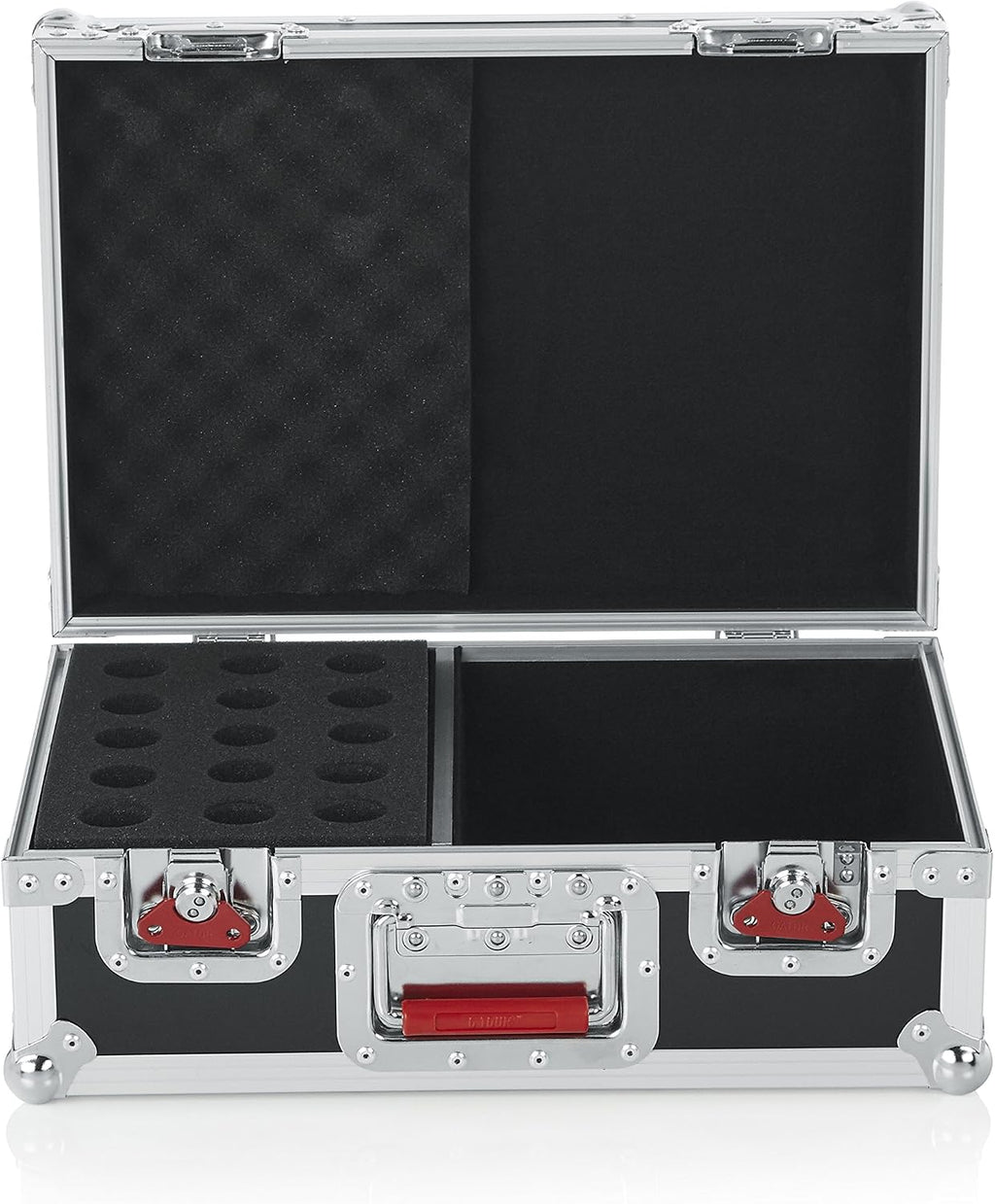 Gator Cases G-TOUR Series Road Case with Foam Drops for (15) Wired Microphones & Accessory Storage (G-TOUR M15)