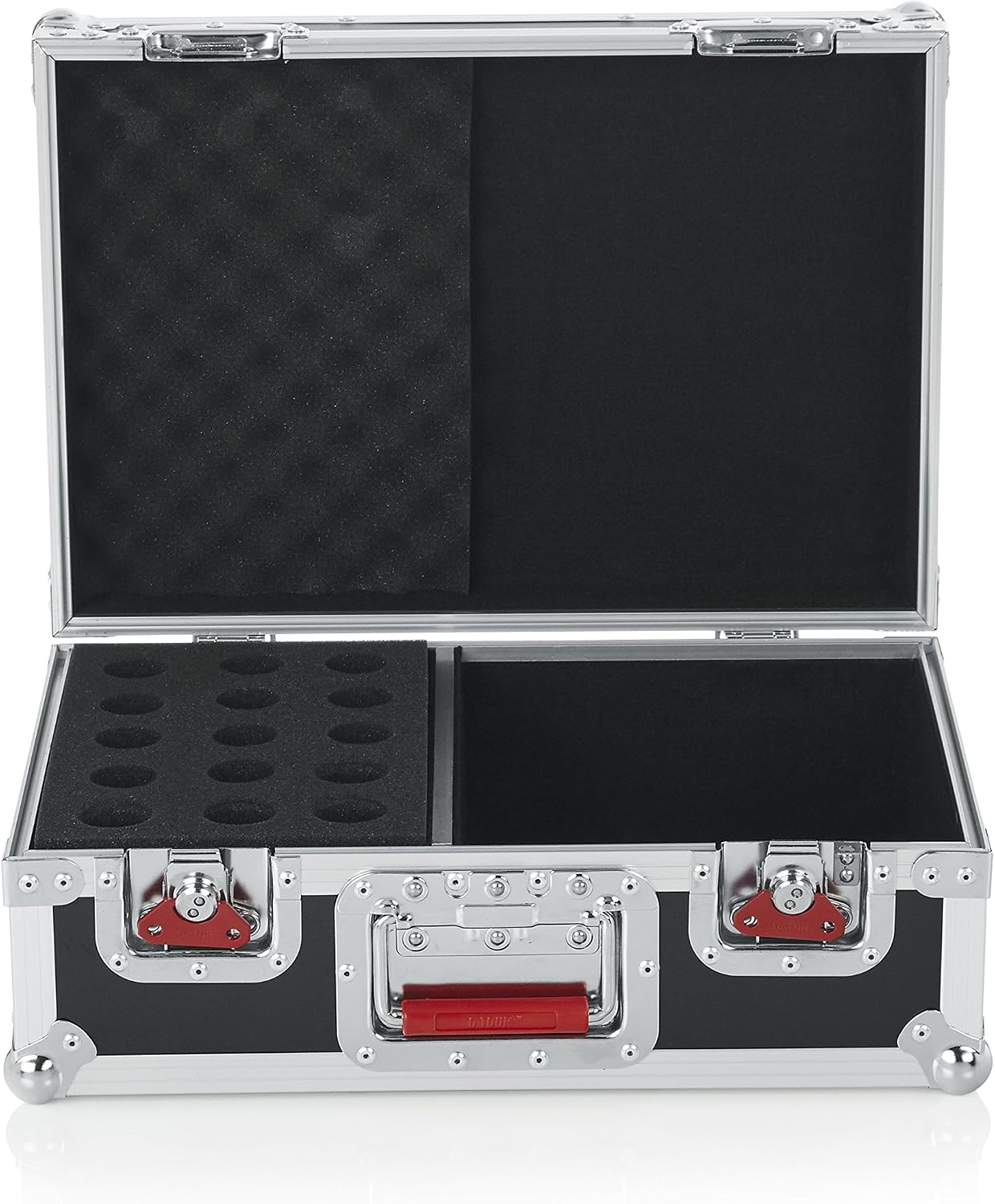 Gator Cases G-TOUR Series Road Case with Foam Drops for (15) Wired Microphones & Accessory Storage (G-TOUR M15)