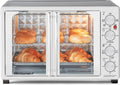 Elite Gourmet ETO4524 45L Countertop Convection Toaster Oven, French Doors, Adjustable Temperature & Timer, Bake, Roast, Broil, Toast, Includes Baking Pan, Rack, Rotisserie, Stainless Steel