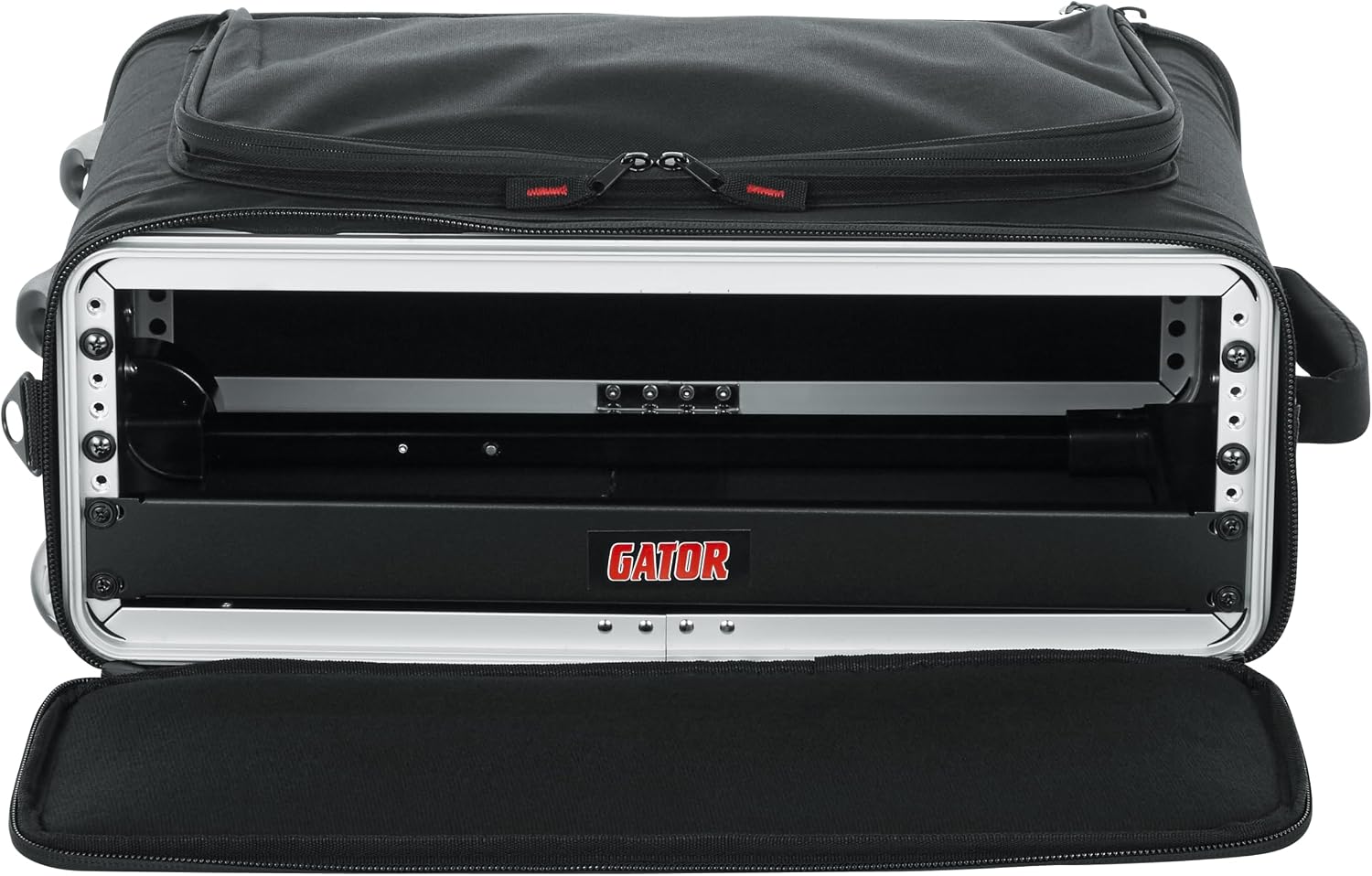 Gator Cases Lightweight Rack Bag with Removable Shoulder Strap, Pull handle, and Wheels, 2U Rack - 12.5' Rackable Depth (GR-RACKBAG-2UW)