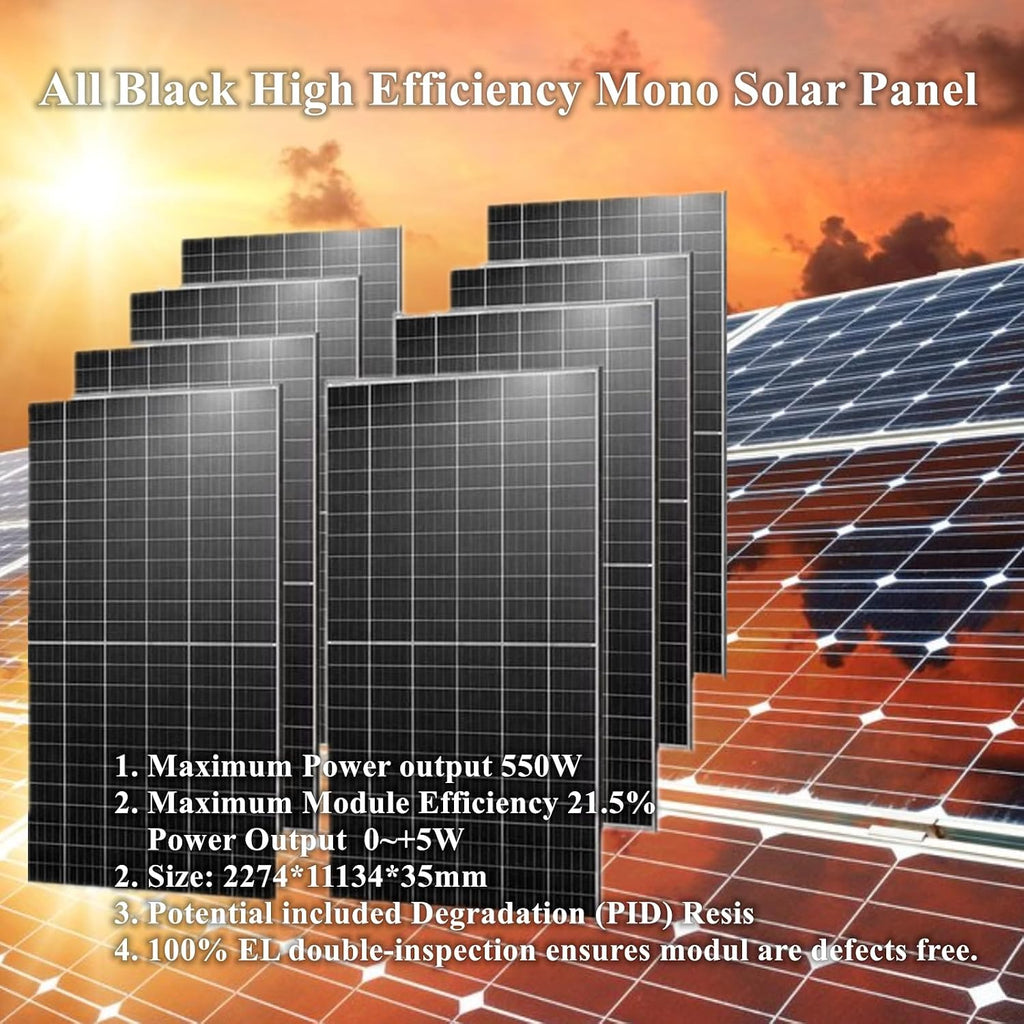 48V 10KW On/Off Grid Solar System Complete Kit 10KWH Kit Home Solar Power System Complete Kit with 10PCS*550W Solar Panels, 10KW Inverter, 51.2V 206Ah 10KWH LiFeP04 Battery