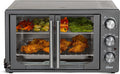 Oster Extra-Large 42L French Door Countertop Toaster Oven, 6-in-1 Air Fryer Oven with Air Fry Rack, Wire Rack, Baking Pan and Crumb Tray, Stainless Steel