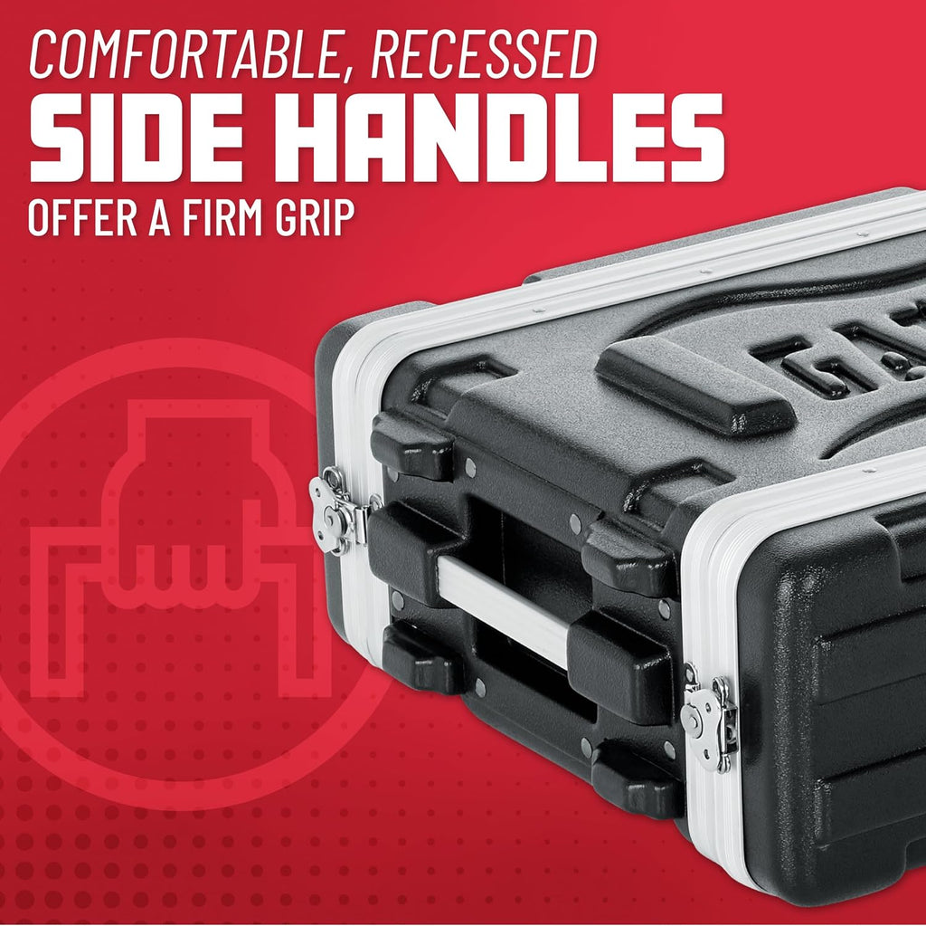 Gator Cases Lightweight Molded 3U Rack Case with Heavy Duty Latches, Shallow 14.25' Depth (GR-3S)