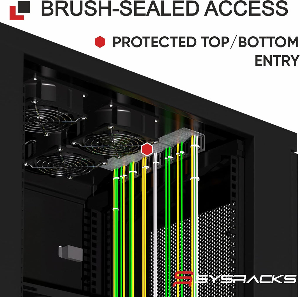 42U Home Server Rack Cabinet – 19' Floor Standing Network Rack, 32' Deep Homelab Rack with Locking Glass Door, Cooling Fans, PDU & Shelf for NAS, Router, Switch and AV Equipment