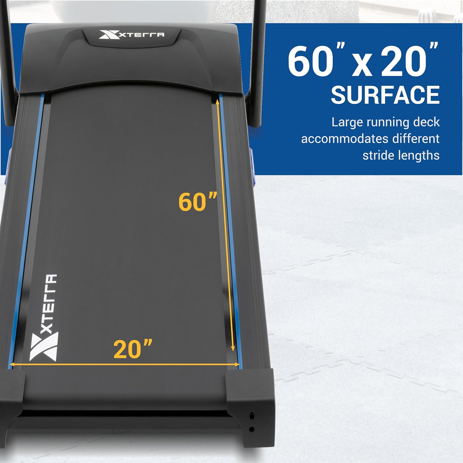 Xterra Fitness Sport Series Premium Folding Smart Treadmill, Handlebar Speed and Incline Controls, Large XTRASoft Cushioned Running Deck, Built-in FTMS-Enabled Bluetooth with XF Connect Fitness App