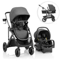 Evenflo Pivot Suite Modular Travel System with LiteMax Infant Car Seat, Devon Gray