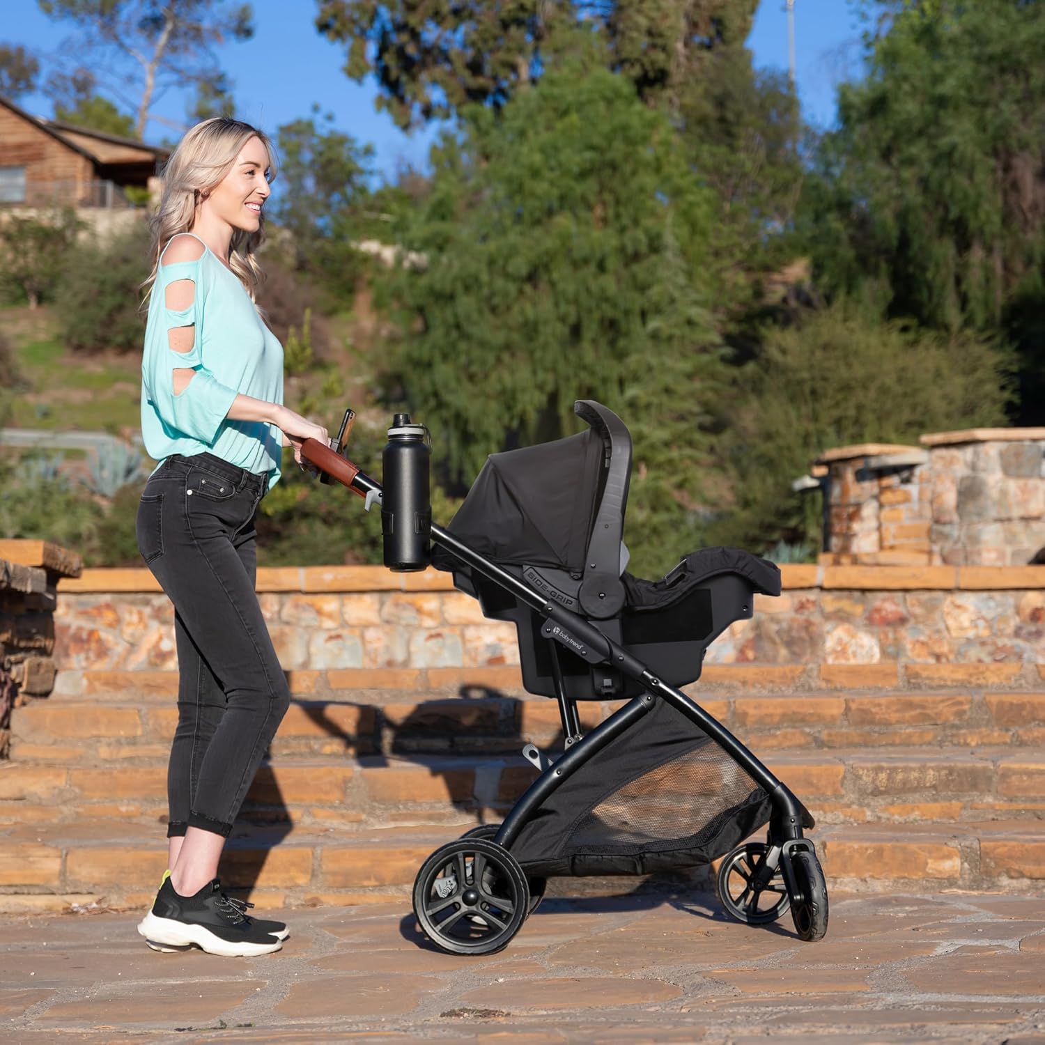 Baby Trend Passport Switch 6-in-1 Modular Travel System with EZ-Lift Plus Infant Car Seat, Midnight Cocoa