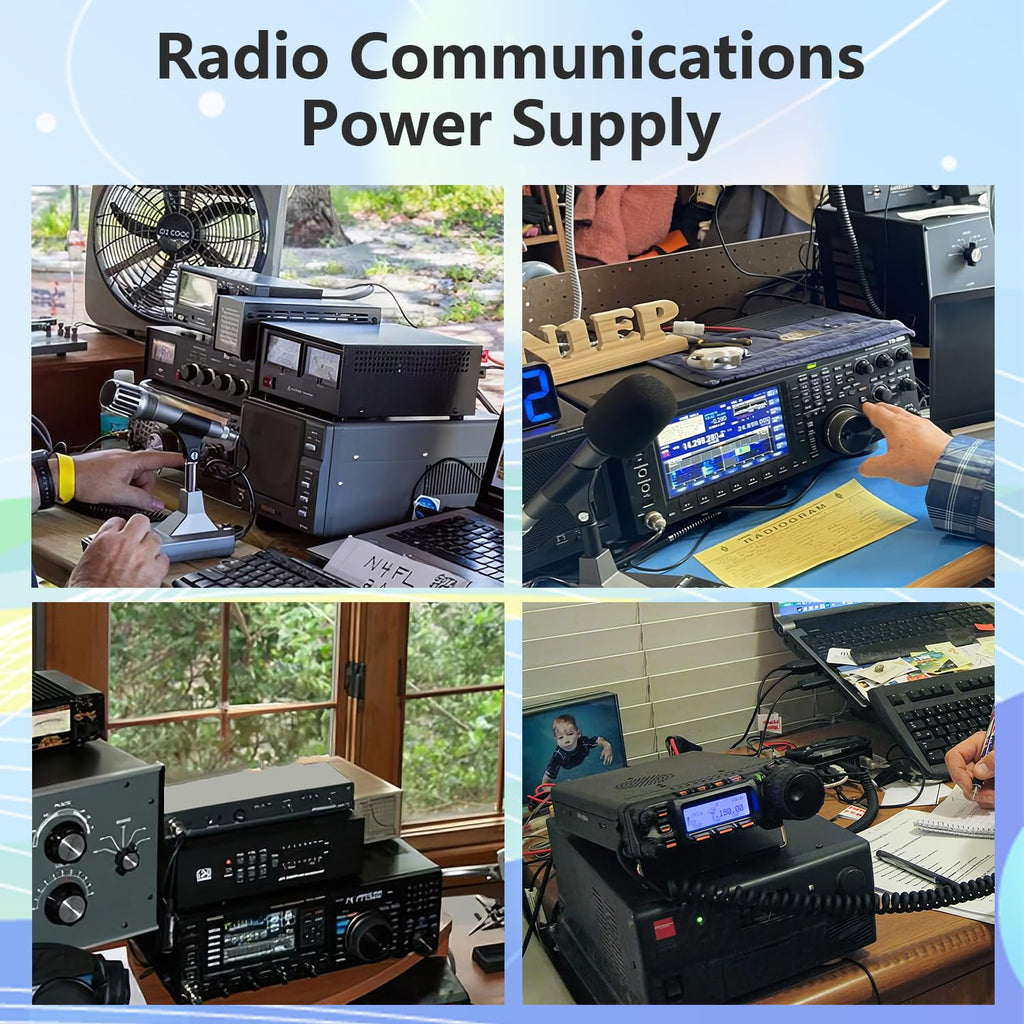 Universal Compact Bench Power Supply- 60 Amp Regulated Home Lab Benchtop AC-to-DC Converter 13.8Volt/9-15Volt, Cooling Fan, Screw Type Terminals - Jesverty SPS-1362