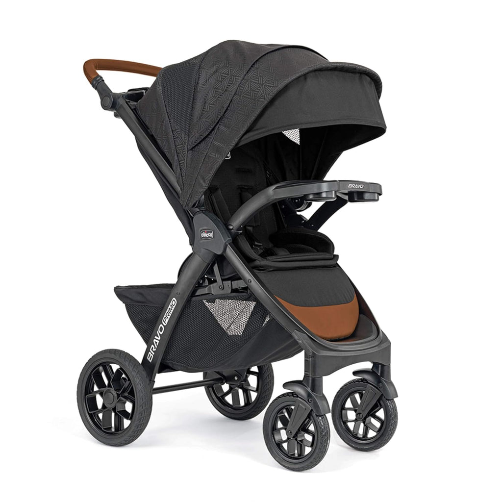 Chicco Bravo Primo 3-in-1 Trio Travel System, Bravo Primo Quick-Fold Stroller with KeyFit 35 Zip Infant Car Seat and Base, Springhill/Black