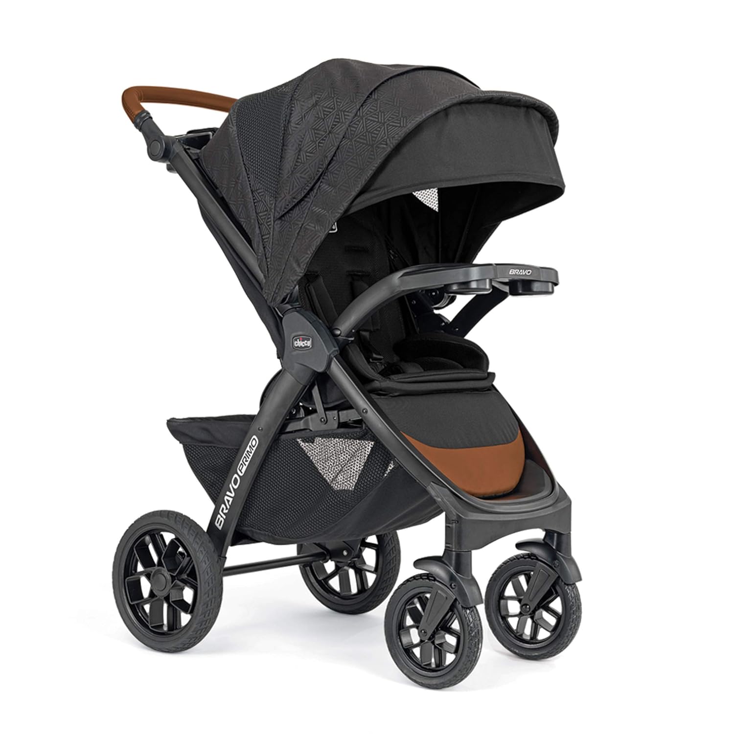 Chicco Bravo Primo 3-in-1 Trio Travel System, Bravo Primo Quick-Fold Stroller with KeyFit 35 Zip Infant Car Seat and Base, Springhill/Black