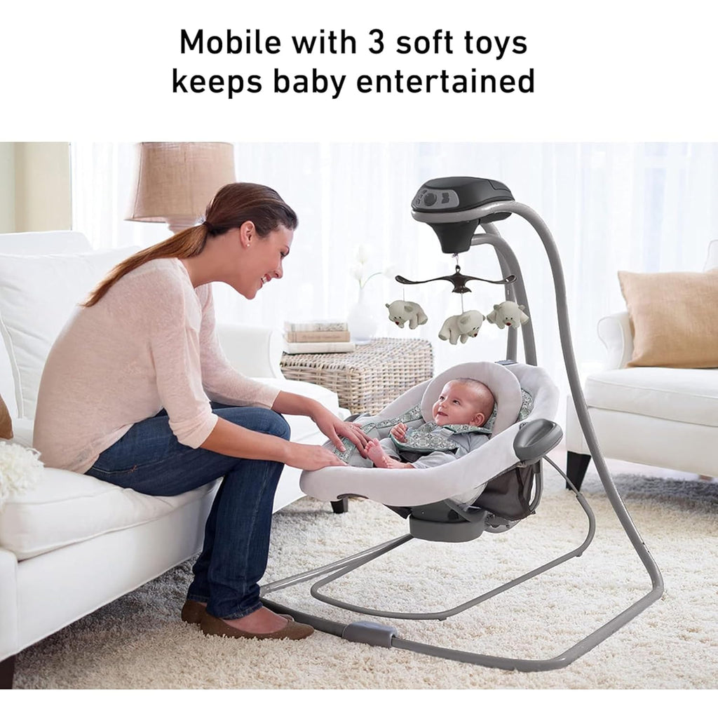 Graco DuetConnect LX Portable Baby Swing and Bouncer, Multi-Direction Baby Bouncer Seat, Multiple Swing Speeds, Great Gift for New Parents, Redmond