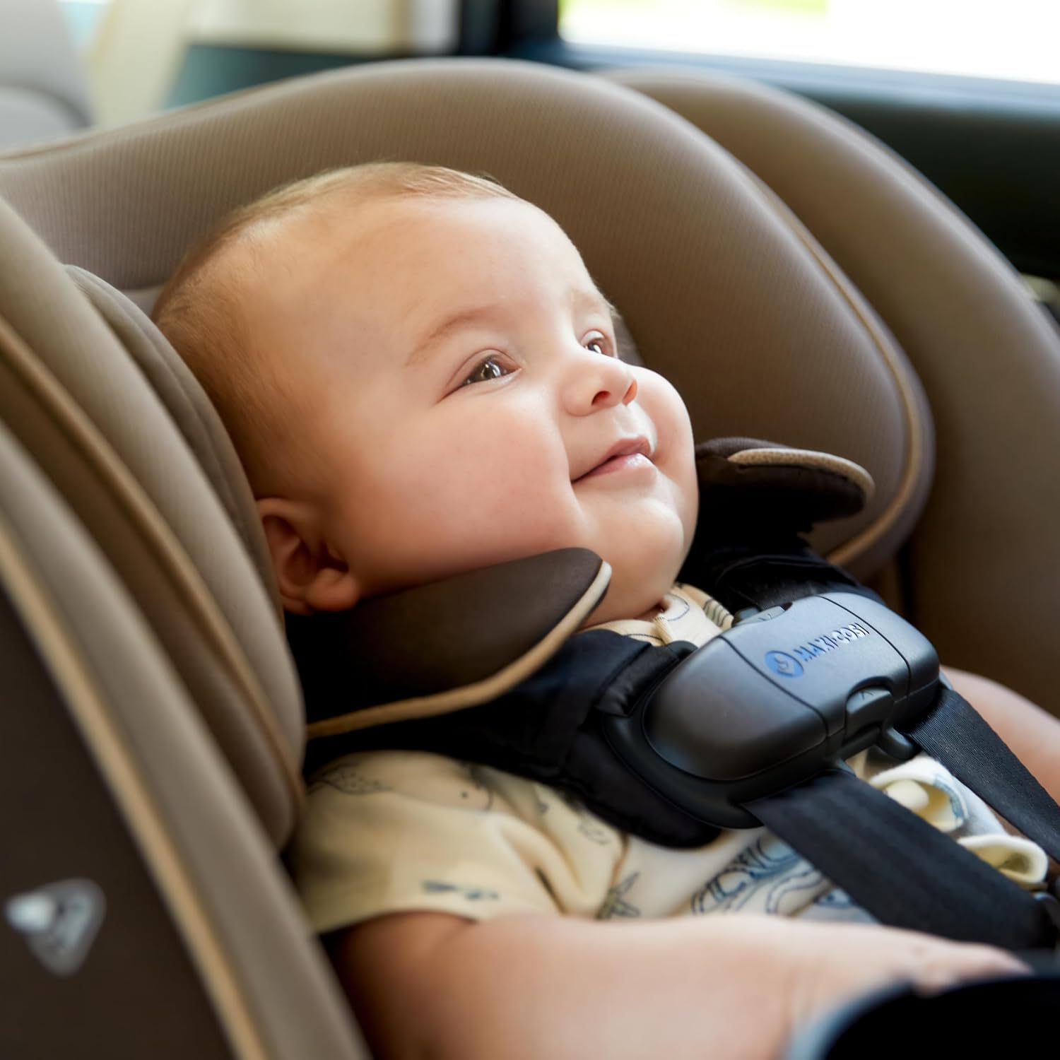 Maxi-Cosi Andi 360 Rotating All-in-One Baby Convertible Car Seat, Rear Facing, Forward Facing Infant Toddler Booster, Easy Rotation, Tension System, Harness Adjust, Escargot