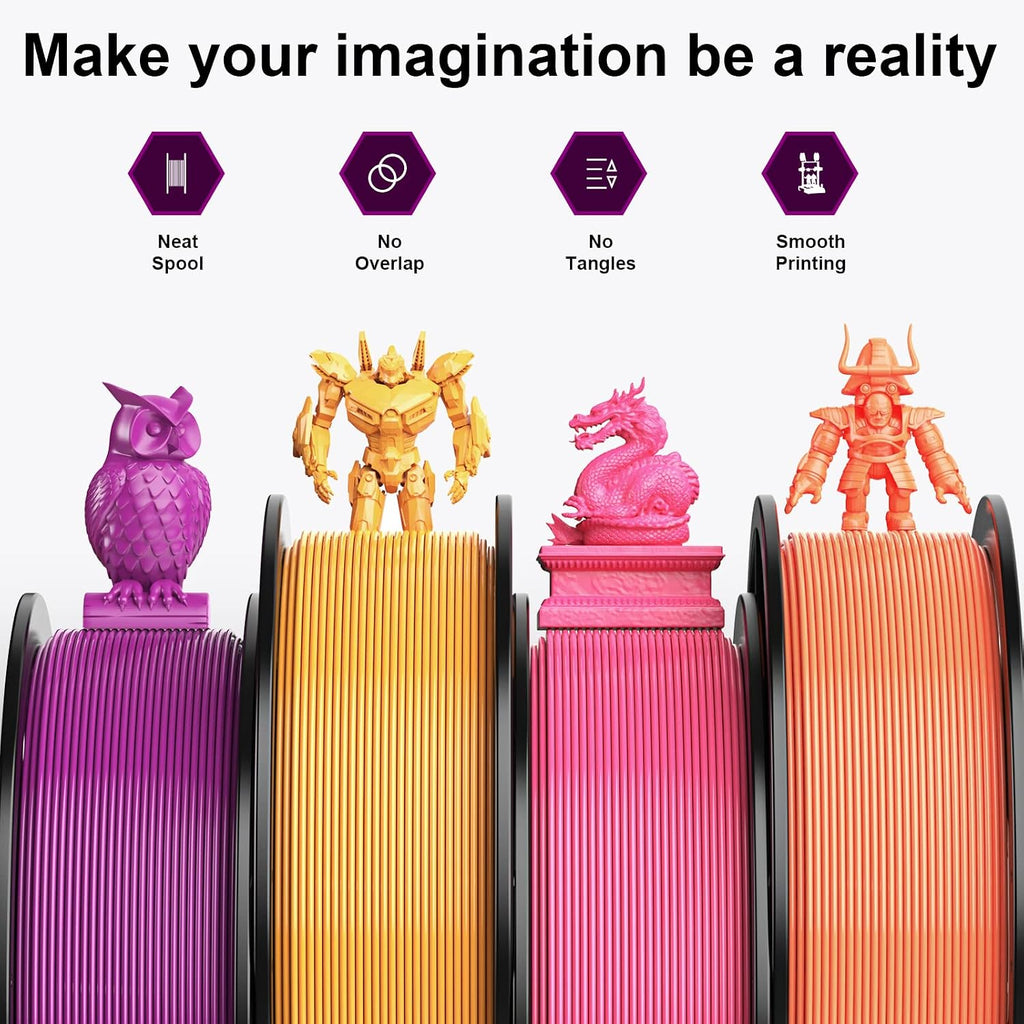 HEPHI3D Tina2 3D Printer Kit Fully Assembly and 4 Colors PLA Filament Bundle, Auto Leveling Mini 3D Printers for Beginners, Office, School and Home