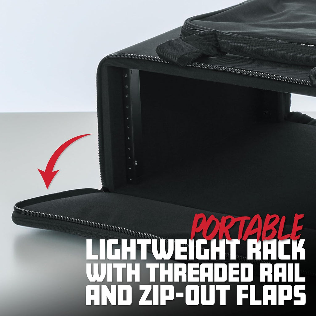 Gator Cases Rack Bag Series Portable 4U Rack Bag with 14' Rackable Depth, (GRB-4U)