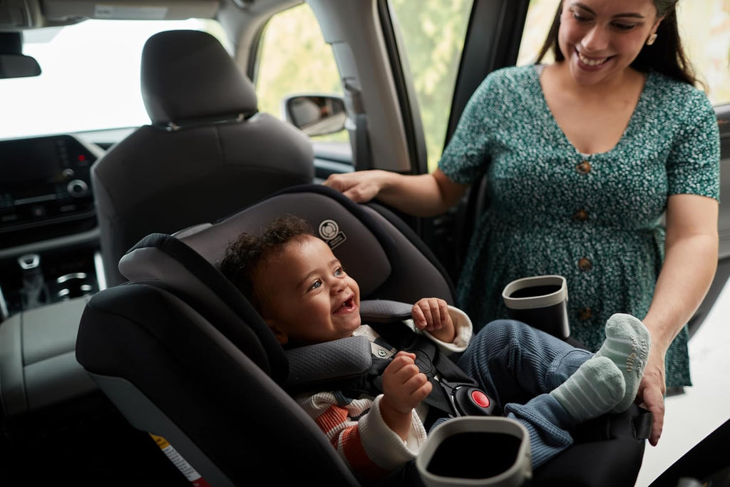 Safety 1st Turn and Go 360 ST Rotating All-in-One Convertible Car Seat, SafetySwivel Technology, SecureTech Installation, 3-in-1 Rear-Facing, Forward-Facing, Booster, 5-100 lbs, Dark Triad