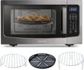 Toshiba Air Fryer Combo 4-in-1 Countertop Microwave Oven, Smart Sensor, Convection, Mute Function, Position Memory 13.6' Turntable, 1.5 Cu Ft, 1000W, Black, ML-EC42P(BS)