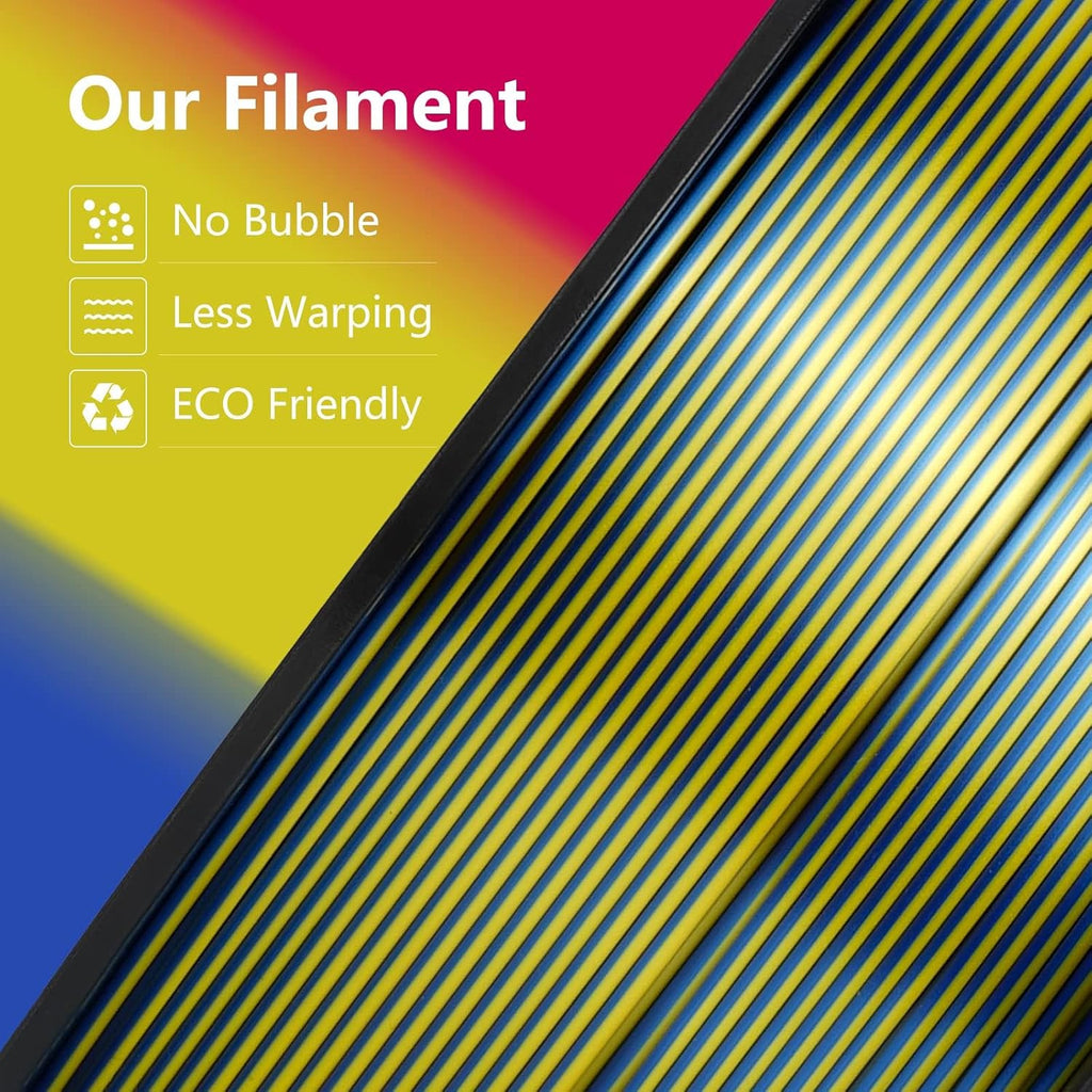 Kingroon PLA Filament, Multicolor Silk PLA Filament, Tri Color 3D Printer Filament, 1.75 mm, Dimensional Accuracy +/- 0.03 mm, 12kg Spool(26.5lbs) 12 Rolls, 12 Different Multicolor Filaments