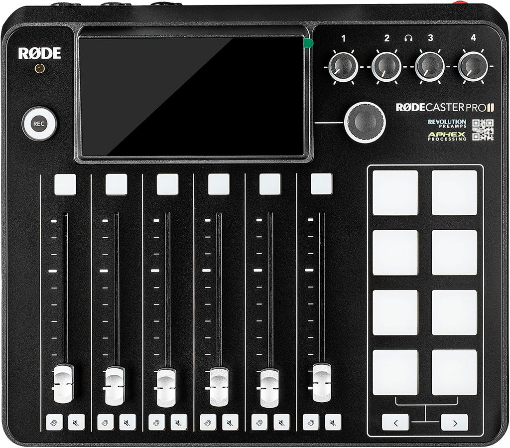 RODE RODECaster Pro II + 4x Headphones + 4x Podcast Microphone + 64GB Micro SD Memory Card + 2x USB- C + More (Bundle)