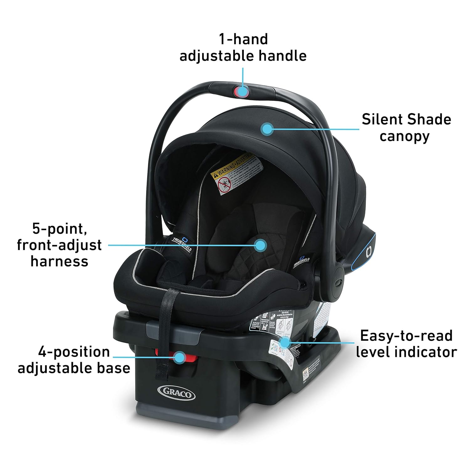 Graco SnugRide SnugLock LX Infant Car Seat, Rear Facing Baby Car Seat featuring TrueShield Technology, Baby Registry Must Have, Great Gift for New Parents