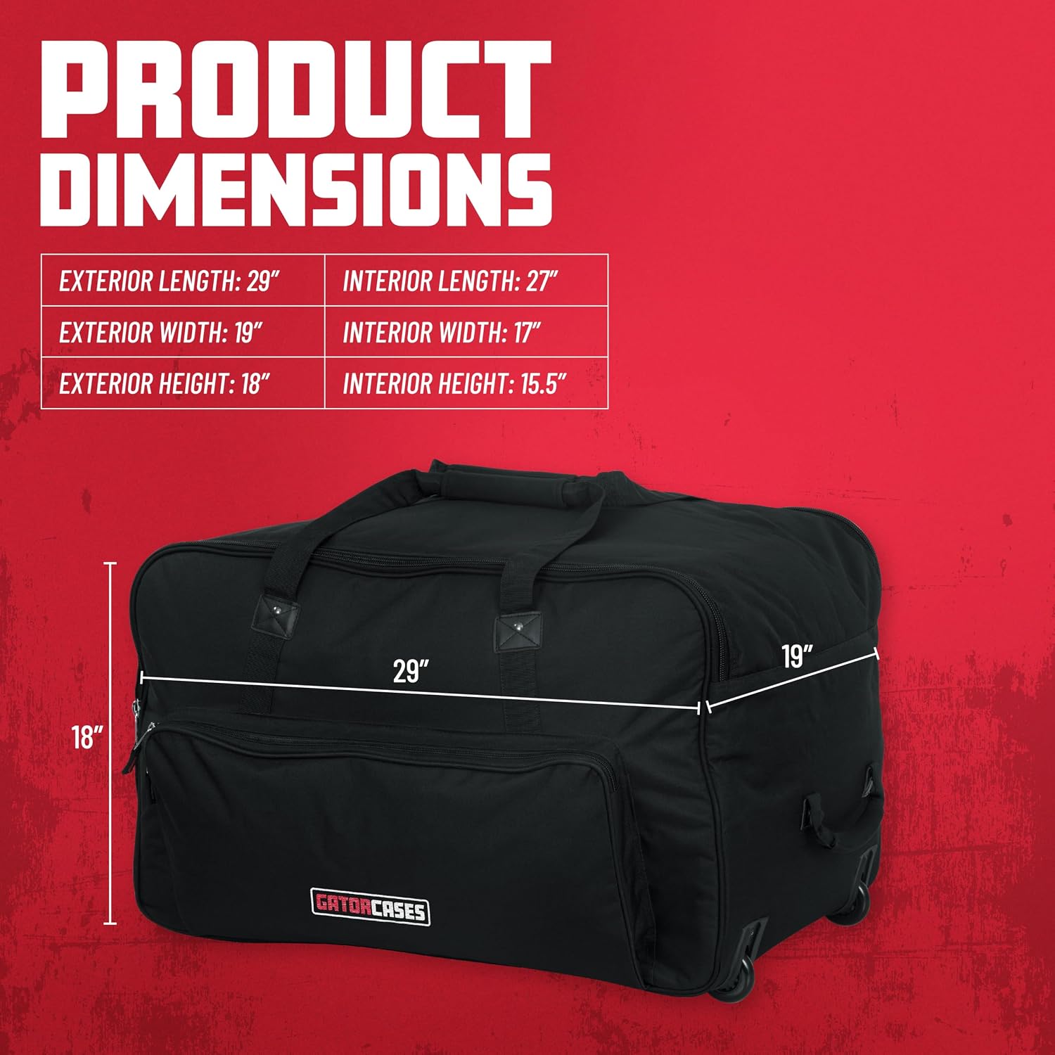 Gator Cases Rolling Speaker Bag for Large Format 12' Loudspeakers with Retractable Pull Handle (GPA-712LG)