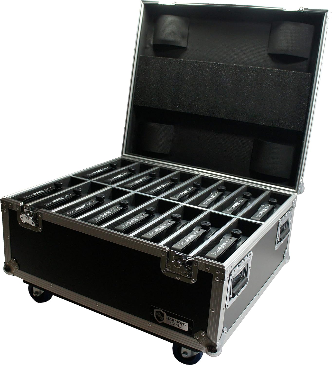 Harmony Audio Cases HC16SLIMPAR64 Light Flight Case Compatible with Chauvet SlimPAR 64 RGBA x 16