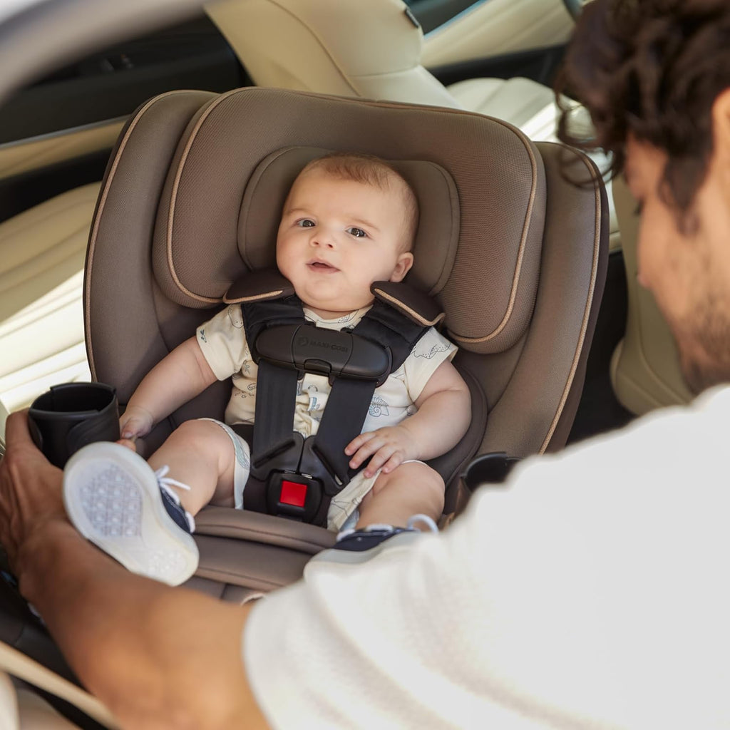 Maxi-Cosi Andi 360 Rotating All-in-One Baby Convertible Car Seat, Rear Facing, Forward Facing Infant Toddler Booster, Easy Rotation, Tension System, Harness Adjust, Escargot