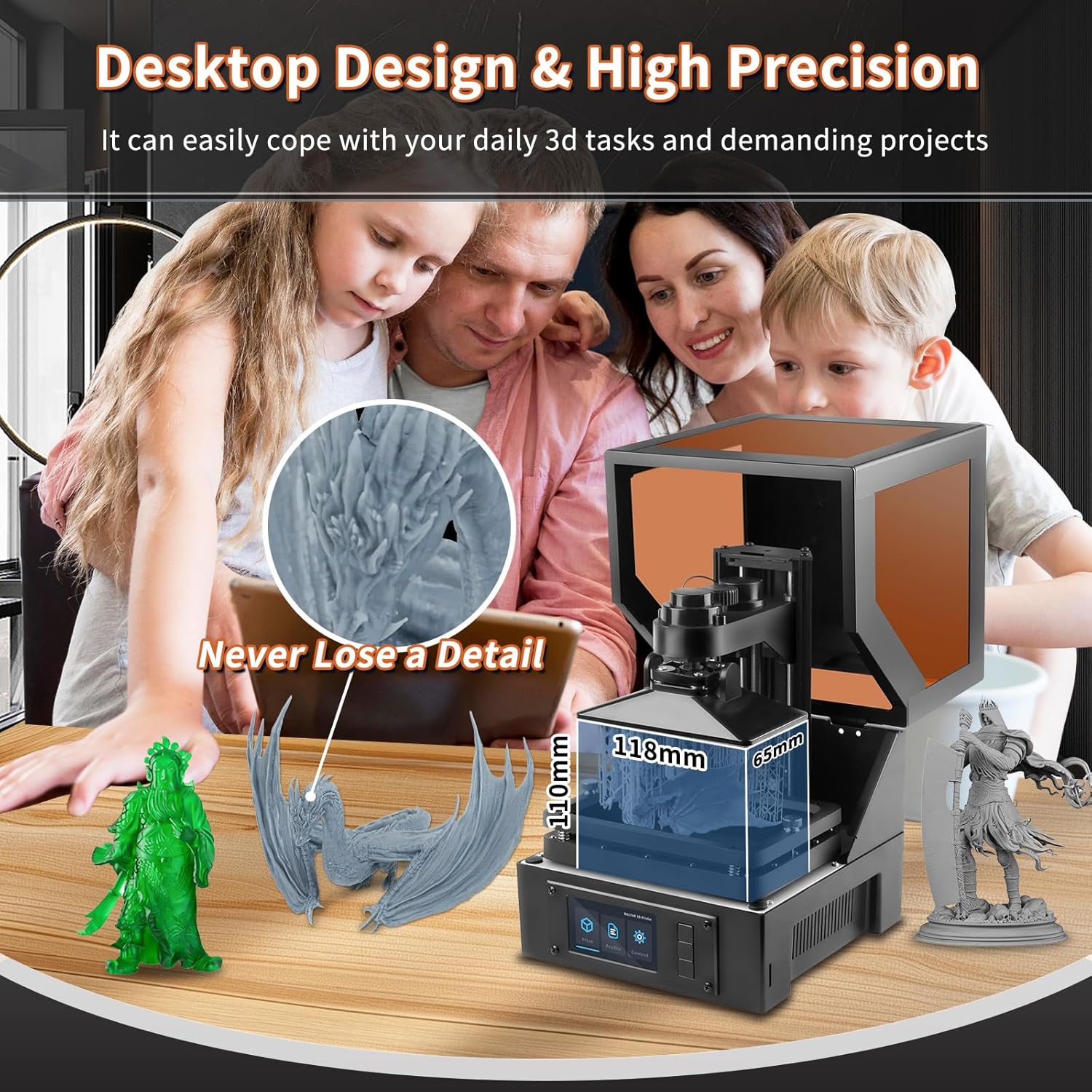 MALYAN S100 Mini Resin 3D Printer with 5.5' 2K LCD Curing Screen, High Precision, Auto Leveling, Printing Size 115 x 65 x 110 mm, Beginner Friendly